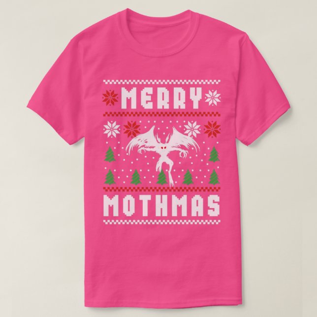 Mothman Ugly jul Sweater Merry Mothmas T Shirt (Design framsida)