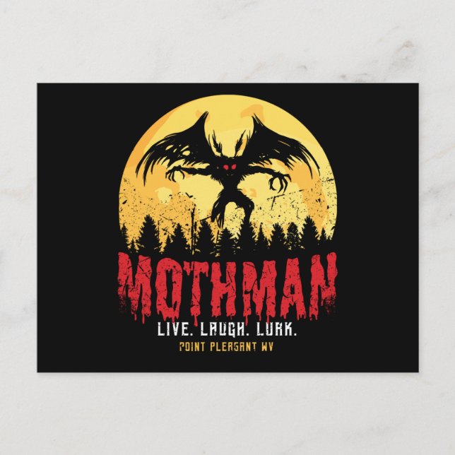 Mothman Vintage Cryptid Point Pleasant Gift Vykort (Framsida)
