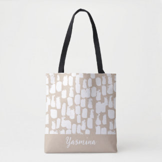 Motif abstrait minimaliste beige et blanc tygkasse