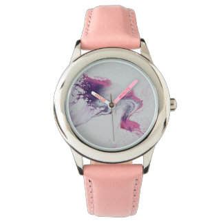 Motif abstrait rose et violet. armbandsur