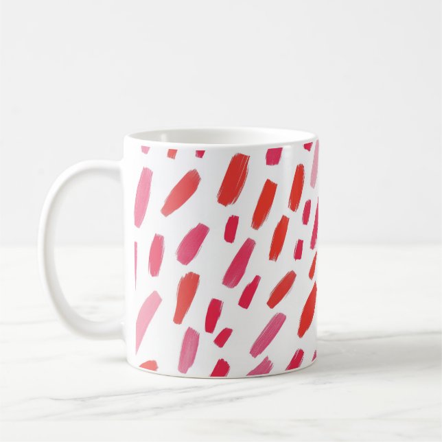 🔴 Motif Abstrait Rouge Élégant 🎨 Kaffemugg (Vänster)