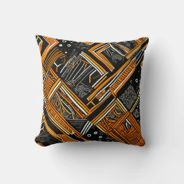 Motif africain noir et orange kudde