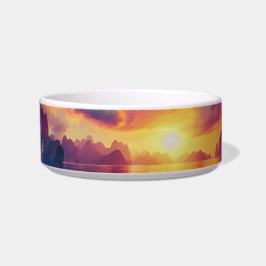 Motif av ett episkt rött solnedgång