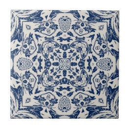 motif bleu ancien kakelplatta