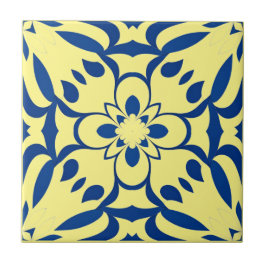Motif bleu sur fond jaune kakelplatta