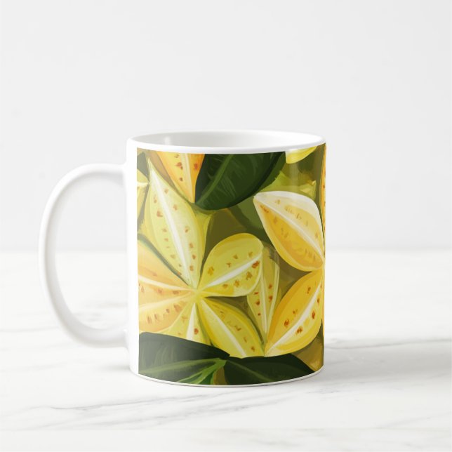 Motif caramboles exotiques 🌿 pour déco tropicale kaffemugg (Vänster)