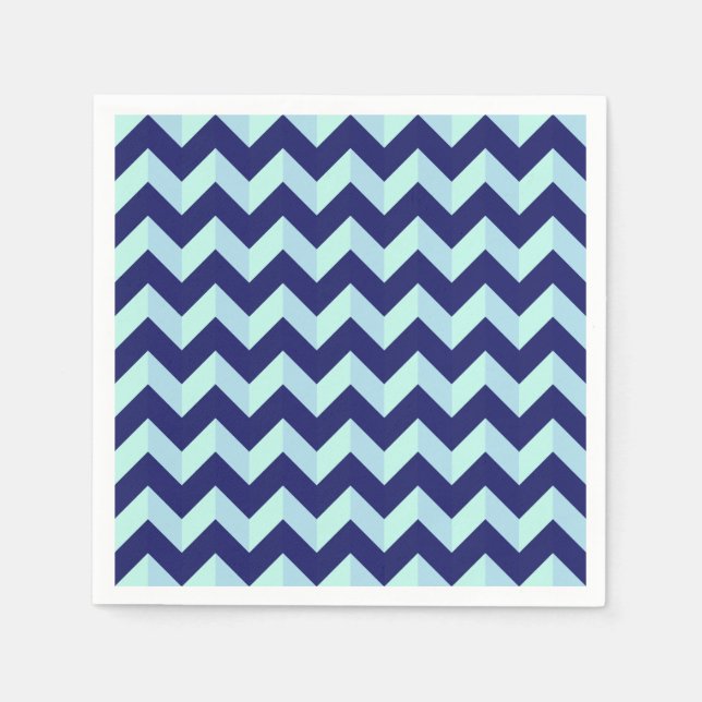 Motif Chevron Bleu Pappersservett (Framsidan)