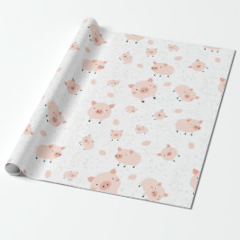 Motif cochons- fond blanc presentpapper