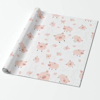 Motif cochons- fond blanc presentpapper