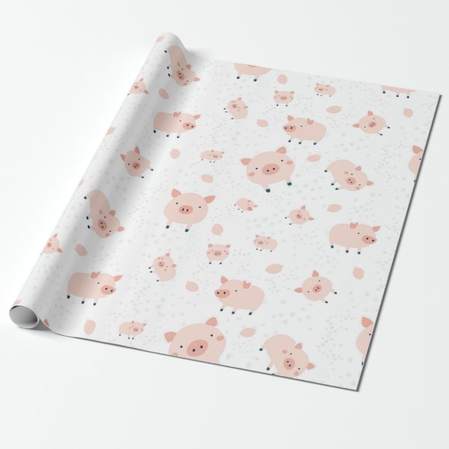 Motif cochons- fond blanc presentpapper (Utrullad)