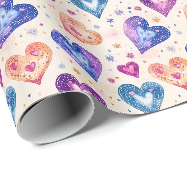 motif coeurs presentpapper (Rullad Hörn)