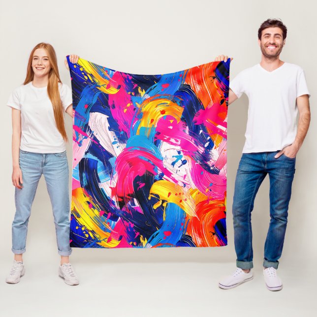 motif coups de pinceaux fleecefilt (På plats)