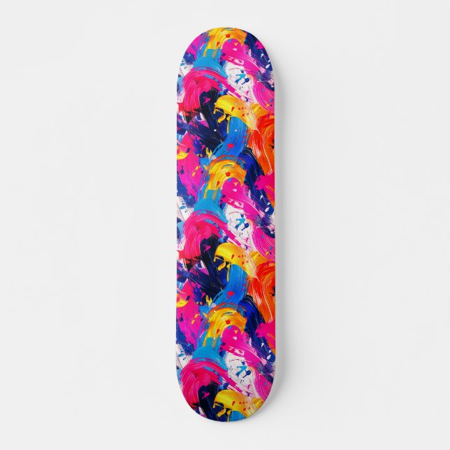 motif coups de pinceaux mini skateboard bräda 18,5 cm (Framsida)
