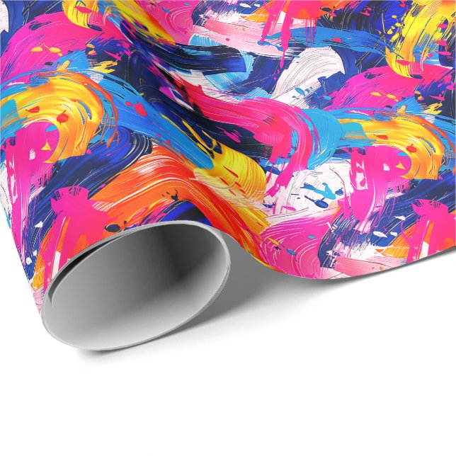 motif coups de pinceaux presentpapper (Rullad Hörn)