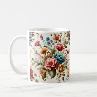 motif de fleurs rétro aquarelle sans soudure mug kaffemugg
