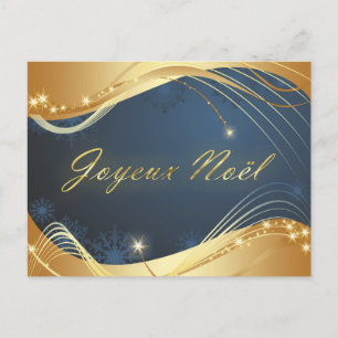Motif de Noël eller avec fond bleu Helg Vykort