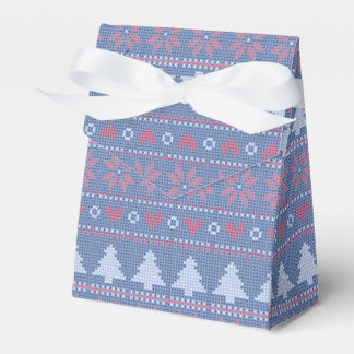 Motif de tricot de Noël Bleu Presentaskar