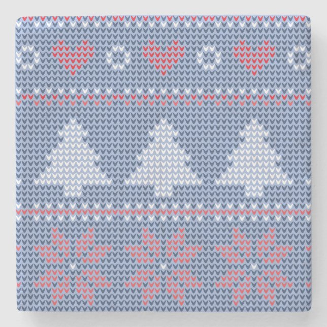 Motif de tricot de Noël Bleu Stenunderlägg (Framsidan)