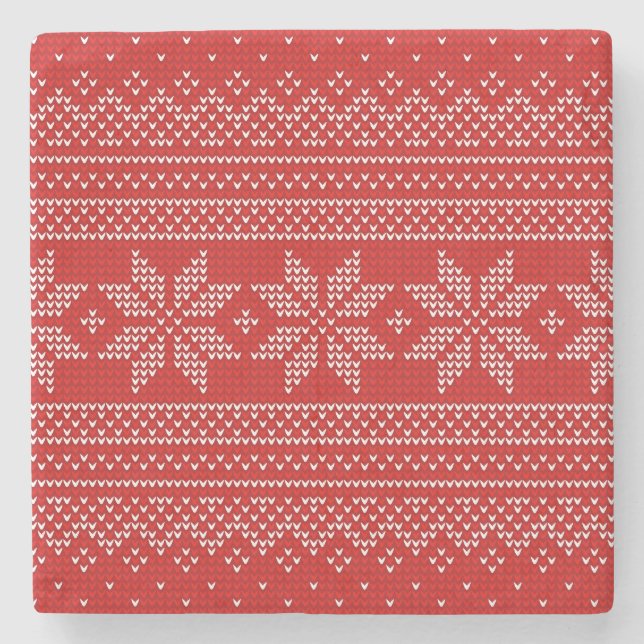 Motif de tricot de Noël Rouge et blanc Stenunderlägg (Framsidan)