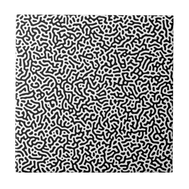 Motif de Turing Noir et Blanc Kakelplatta (Framsidan)