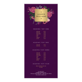 Motif-designer för Modern Blommigt Lila Vintage Reklamkort