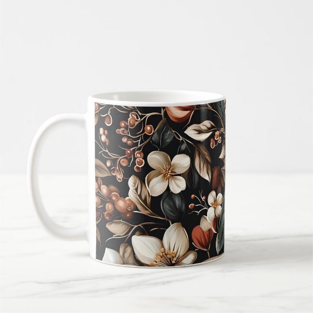 🌸 Motif floral élégant et intemporel 🌸 Kaffemugg (Vänster)