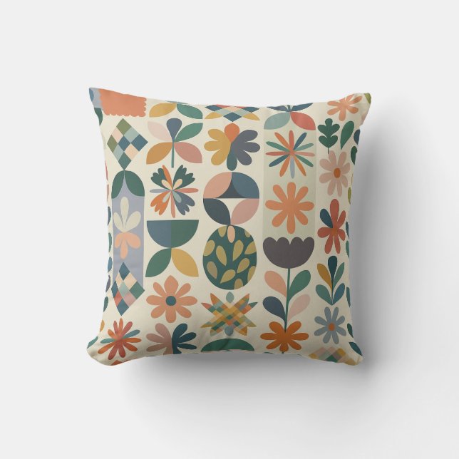 Motif Floral Géométrique Kudde (Framsida)