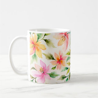 Motif floral style peinture aquarelle kaffemugg