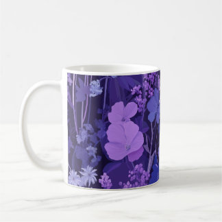 Motif floral violet délicat 🌸 sur fond sombre kaffemugg