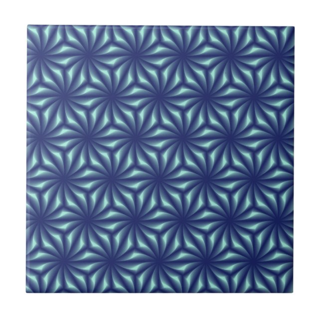 Motif Fractale Bleu marine Kakelplatta (Framsidan)