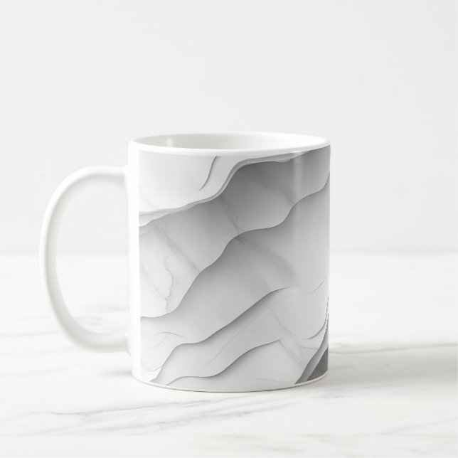 🌊 Motif Marbré Épuré et Moderne 🌊 Kaffemugg (Vänster)