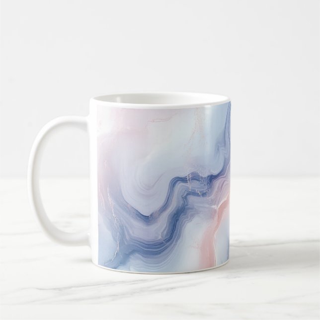 🎨 Motif Marbré Pastel Doux et Élégant 🎨 Kaffemugg (Vänster)