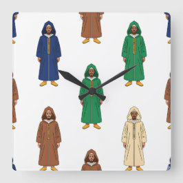 Motif Marocain Djellaba Fyrkantig Klocka