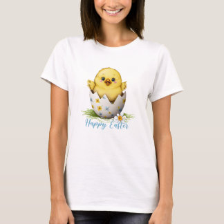 Motif Œufs de Pâques Poussin Éclosion Joyeuse T Shirt