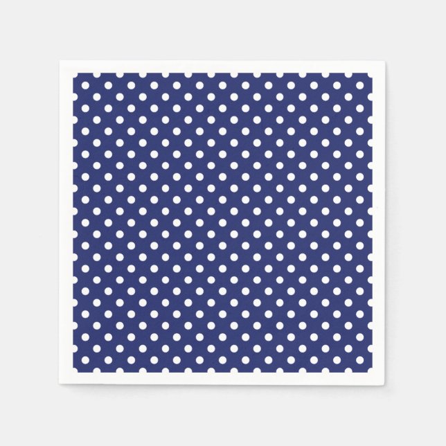 Motif Pois Blanc Bleu marine Pappersservett (Framsidan)