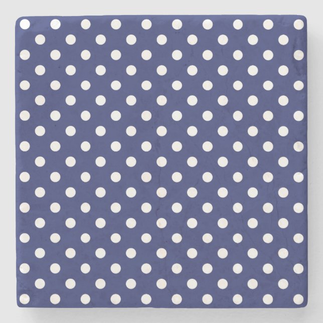 Motif Pois Blanc Bleu marine Stenunderlägg (Framsidan)