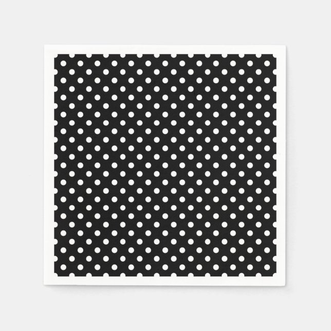 Motif Pois Blanc Noir et blanc Pappersservett (Framsidan)