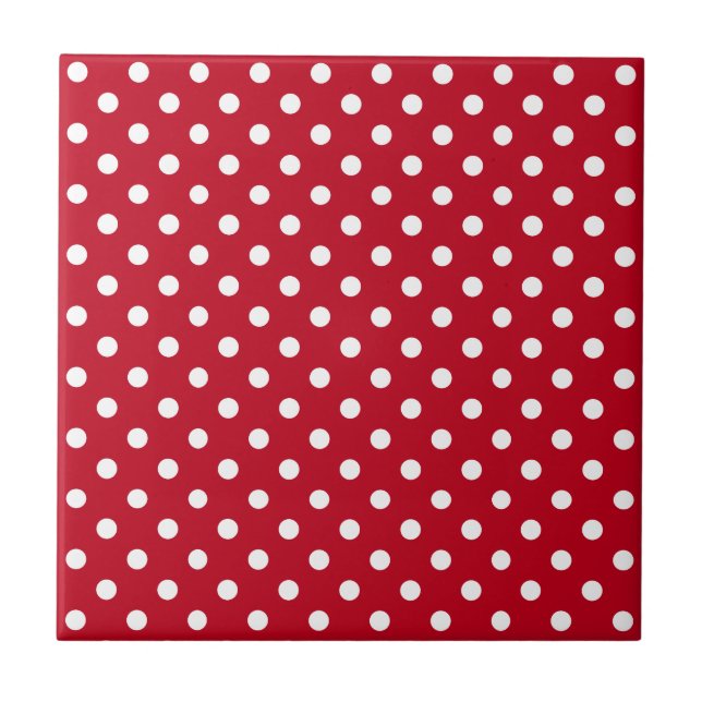 Motif Pois Blanc Rouge et blanc Kakelplatta (Framsidan)