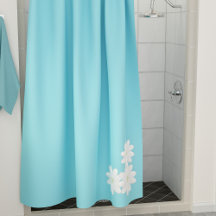 Motif Shower Curtain för modern Aqua Blue White Da