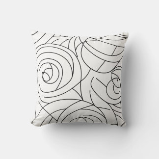 Motif Spirale Abstrait - Noir et Blanc Moderne Kudde