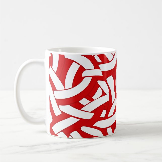 💫 Motif Spiralé Rouge et Blanc 🎨 Kaffemugg (Vänster)