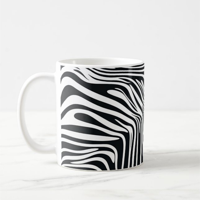 Motif zébré noir et blanc 🦓 kaffemugg (Vänster)