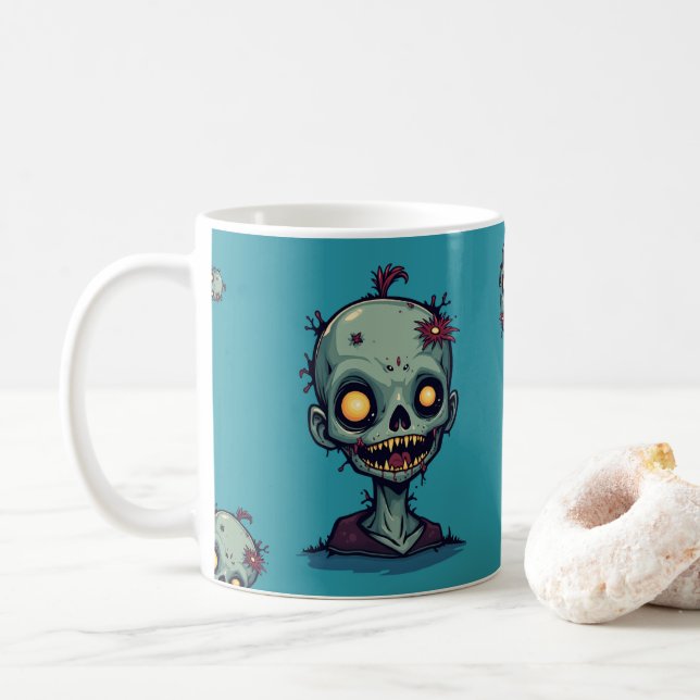 Motif zombie bleu kaffemugg (Med munk)