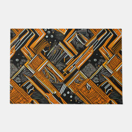Motifs africains noirs et oranges