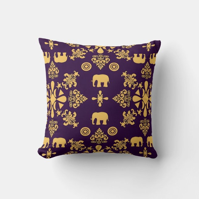 Motifs African Boho Paisley Blommigt Ikat Kudde (Framsida)