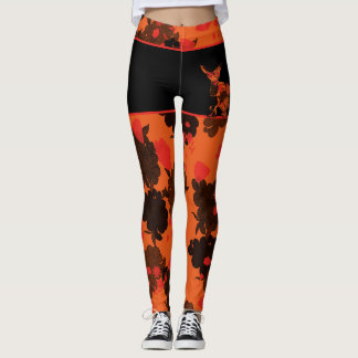 Motifs Chat Japonais & Chrysanthème Leggings