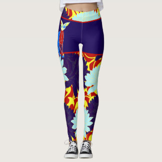 Motifs Chat Japonais & Chrysanthème Leggings