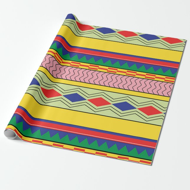 Motifs sömlös mönster-sträng presentpapper (Utrullad)