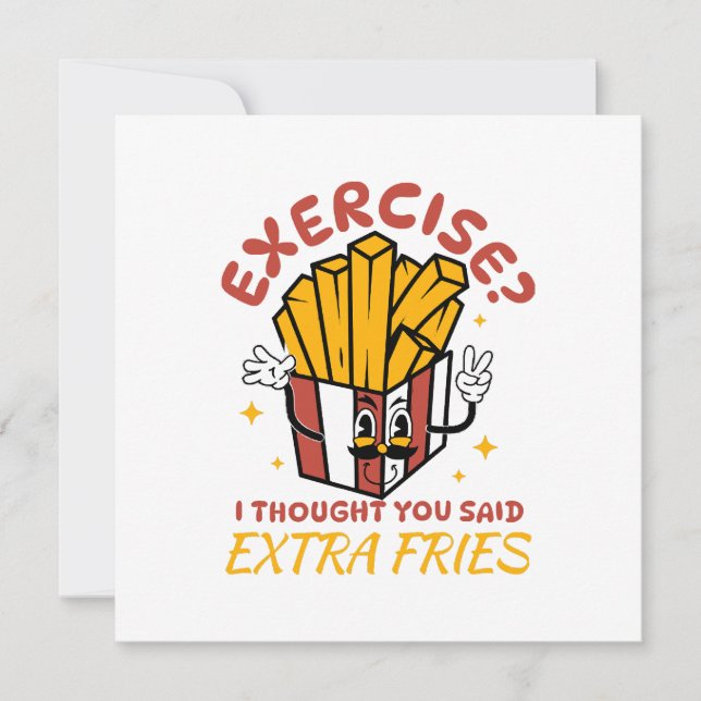 Motion jag trodde du sa extra pommes frites inbjudningar (Framsida)