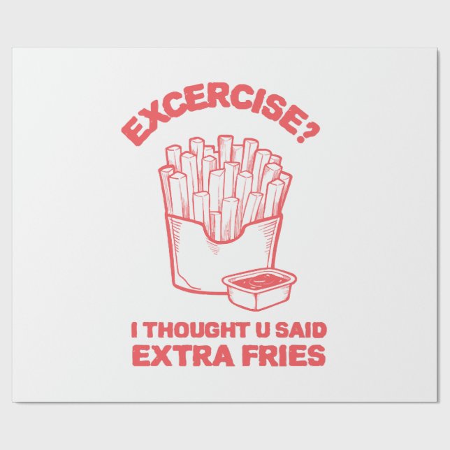 Motion jag trodde du sa extra pommes frites - pomm presentpapper (Platt)